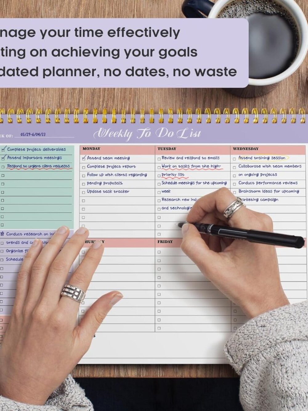 Weekly To Do List Notepad with 52 Undated Sheets(8.5"×11")- Weekly Desk Planner - Picture 7 of 7